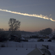 La estela de humo producida por el meteoro de Chelyabinsk en 2013.